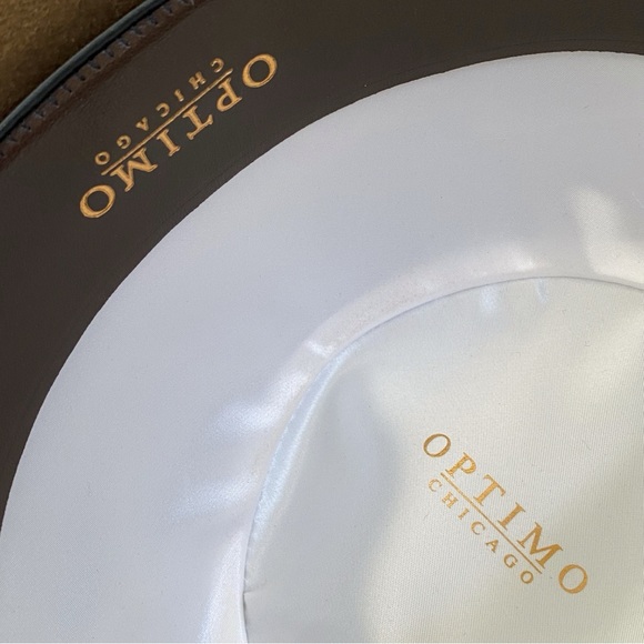 OPTIMO CHICAGO Dark Brown Bison brim hat fedora grosgrain ribbon detail - Picture 9 of 14